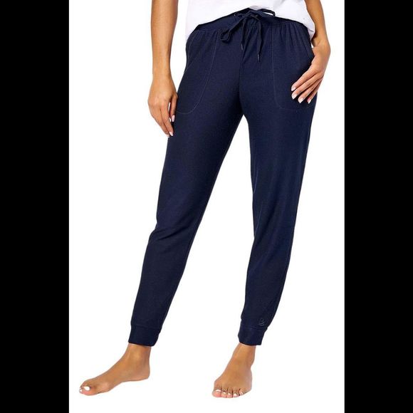 Cuddl Duds Cozy Jersey Fleece Jogger Pants Navy - Regular - Picture 1 of 1